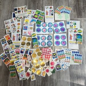 Small Lot Of Mixed Lot Of Stickers Hearts Flowers And Others